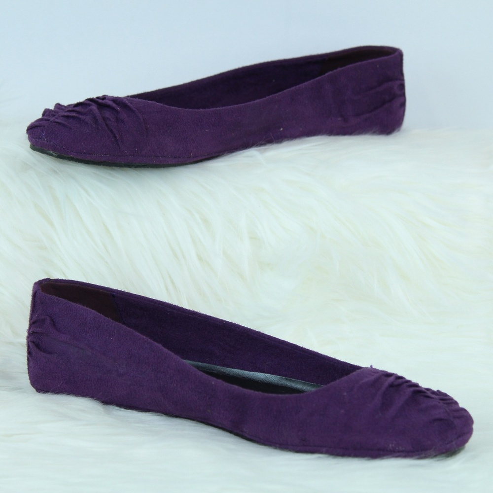 3/$25 Purple Slide on Flats Ruched